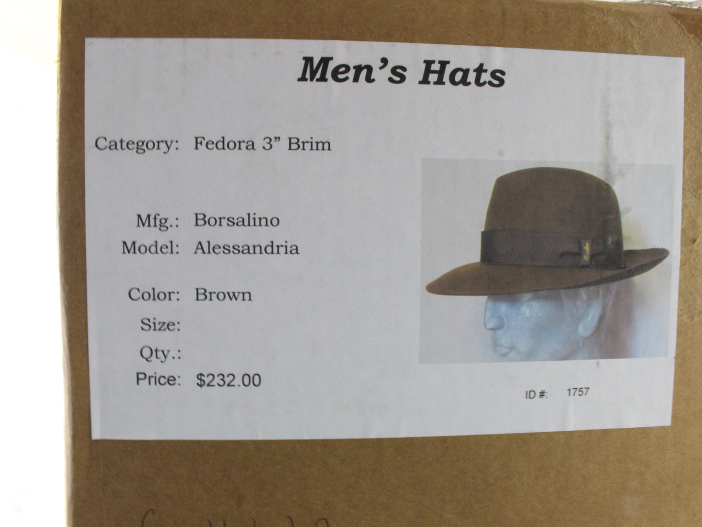 Borsalino Alessandria Mens Brown Felt Fedora W/ Tan Interior MULTIPLE SIZES