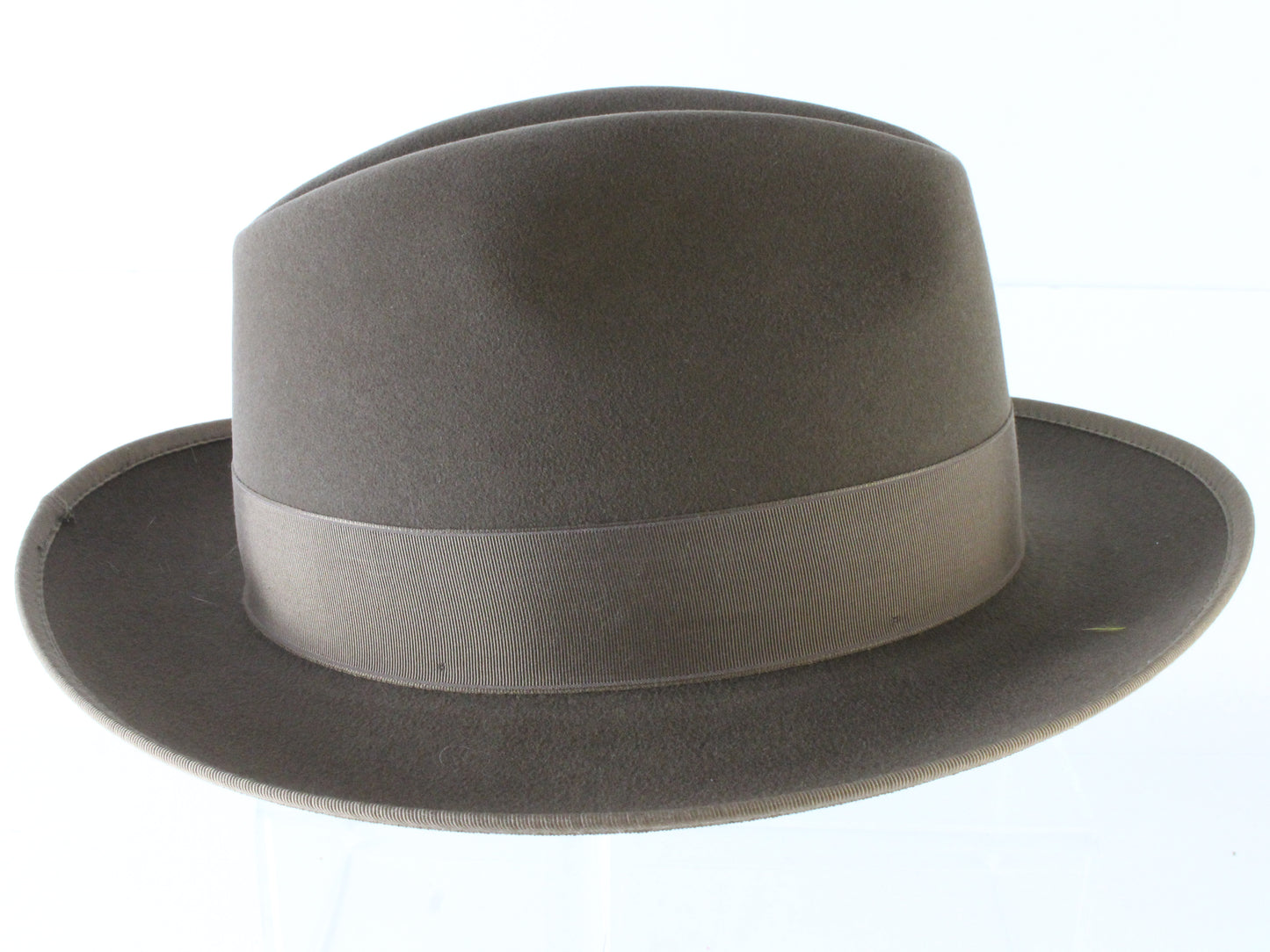 Biltmore Top Hatters Mens Walnut Brown Felt Fedora W/ Feather 6 7/8 55cm