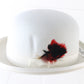 Bailey Mens Felt White Homburg W/ Red And Black Feathers L