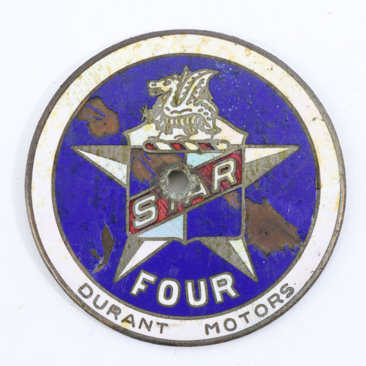 Star Four Red Durant Motors Metal Car Emblem Badge 2��� 1910-1920s Original