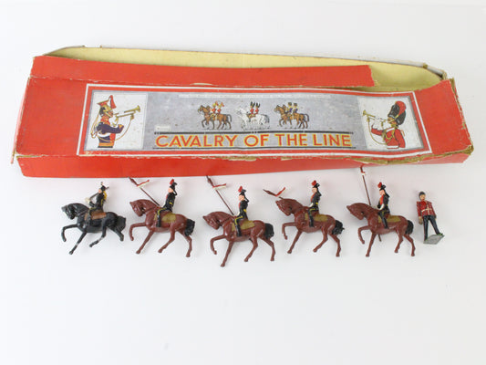 Vintage Cavalry Of The Line John Hill Metal Brown & Black Horses W/ Soldiers