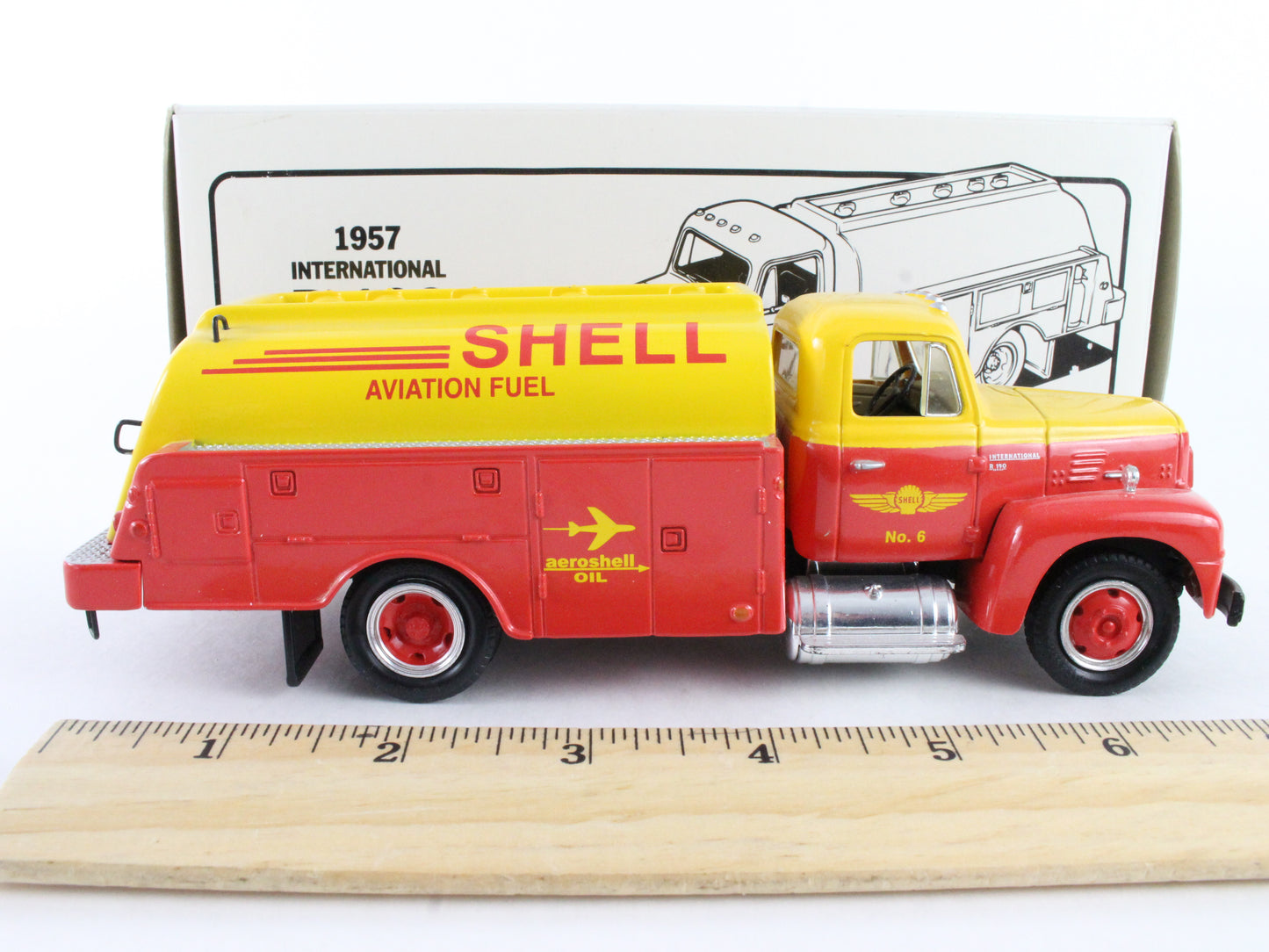 1957 International R-190 Fuel Tanker Shell Aviation Fuel First Gear 1:34 29-1270