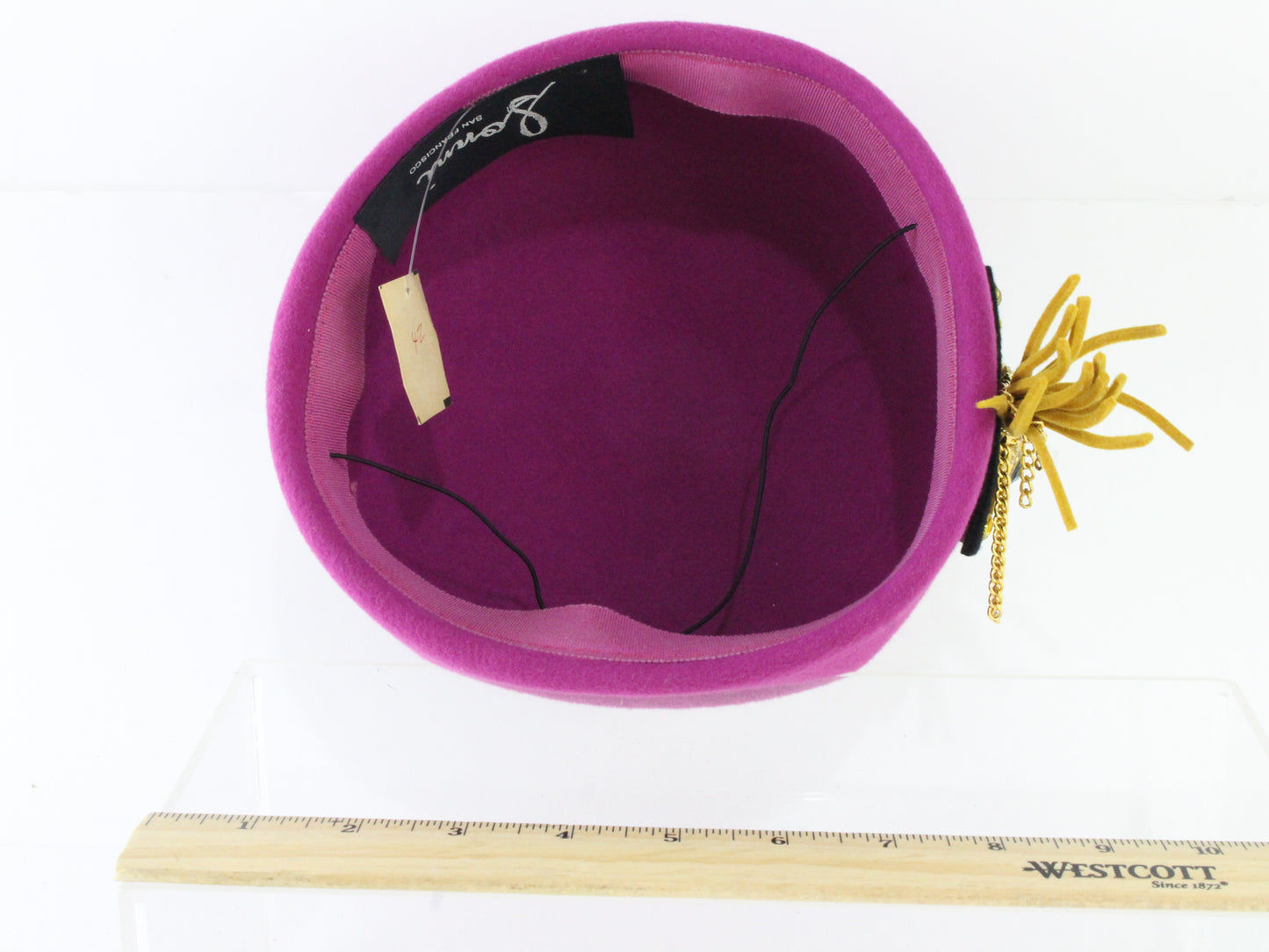Sonni of California Ladies Boutique Fuchsia Pink Felt Hat 7 56cm