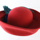 B Michael New York Ladies Elegant Couture Red Dragon Wool Felt Hat 7 56cm