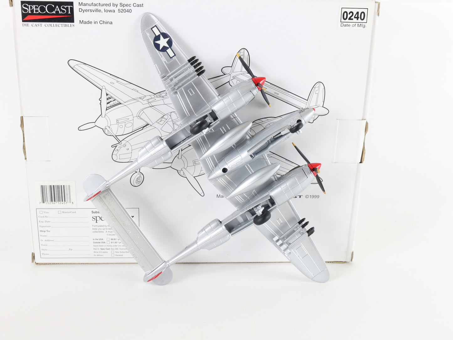 P-38 Silver Lightning Lockheed Fighter Plane Speccast 1:48 Marge Nose Art