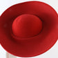 George Zamaul New York Ladies Fancy Asymmetrical Red Felt Hat W/ Sequins 7 56cm