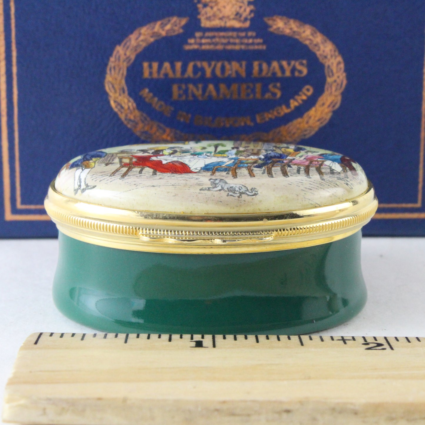 Halcyon Days Holiday Dinner Christmas 1980 Enamel Box Limited Edition 11/366