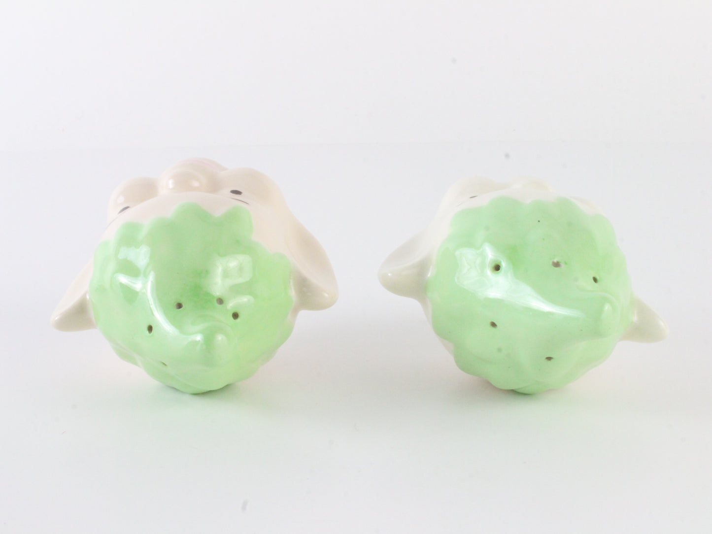 Vintage Pixie Elf Head Salt & Pepper Shakers Ceramic 3.5 In