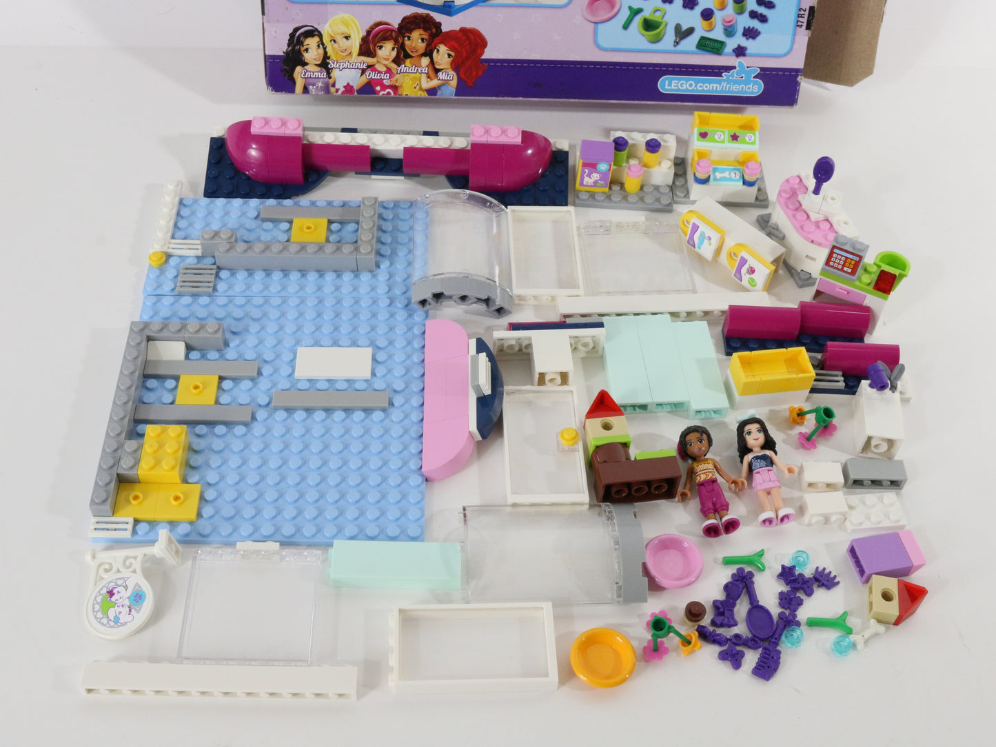 Lego Friends Heartlake Pet Salon Partially Built Set 41007 W/ Box & Instructions