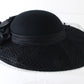 Sonni Of California Ladies Black Wool Felt Hat W/ Black Ribbon 6 7/8 55cm