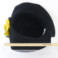 Miss Bierner Ladies Elegant Black Wool Felt Hat W/ Yellow Flower 7 1/4 58cm