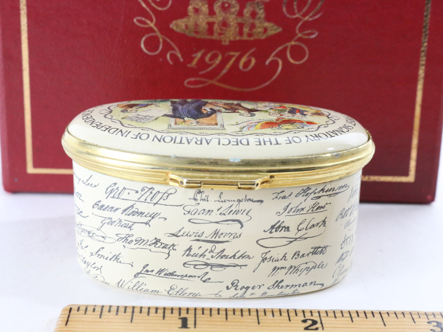 Bilston & Battersea Halcyon Days Declaration Of Independence Enamel Box 11/500