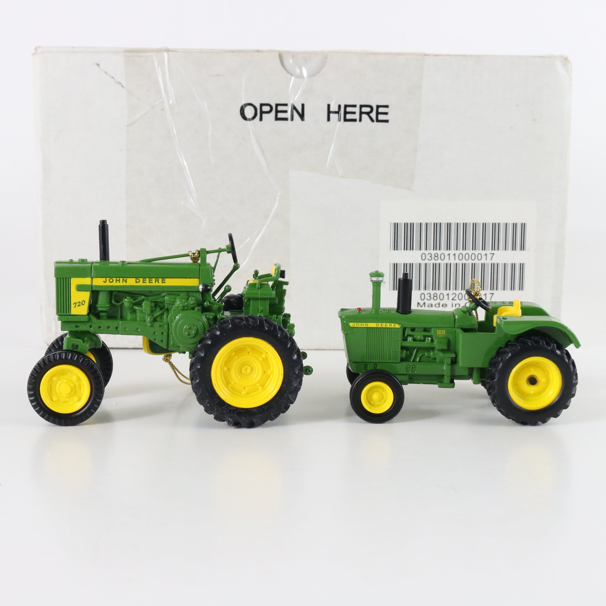 John Deere Model 720 & 5020 Tractor Ornaments Danbury Mint