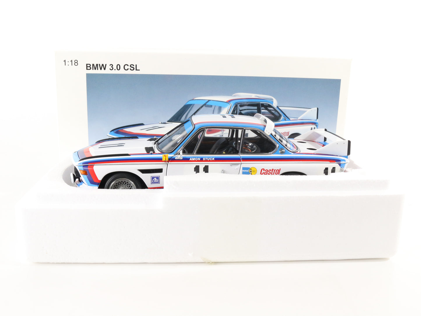 1973 BMW 3.0 CSi SPA Amon Stuck #11 Autoart Millennium 1:18 Model Car 87347