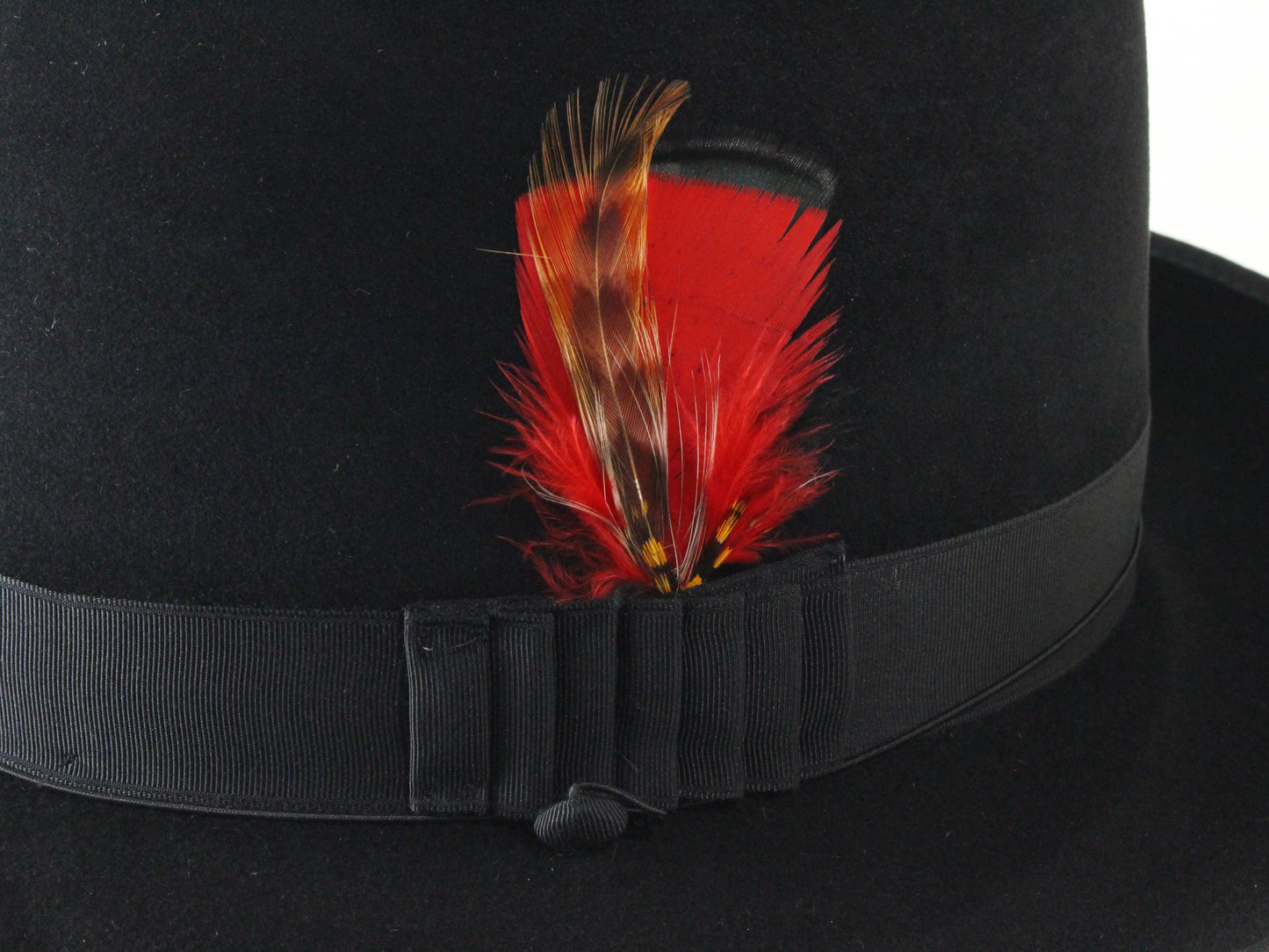 Biltmore President Top Hatter Mens Black Felt Fedora W/ Feather MULTIPLE SIZES