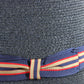 Vintage Biltmore Mens Classic Navy Blue Straw Milan Fedora 6 5/8 53cm