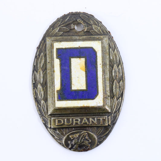 Durant Blue ���D��� Antique Metal Car Emblem Radiator Badge 2.25��� ca. 1920s