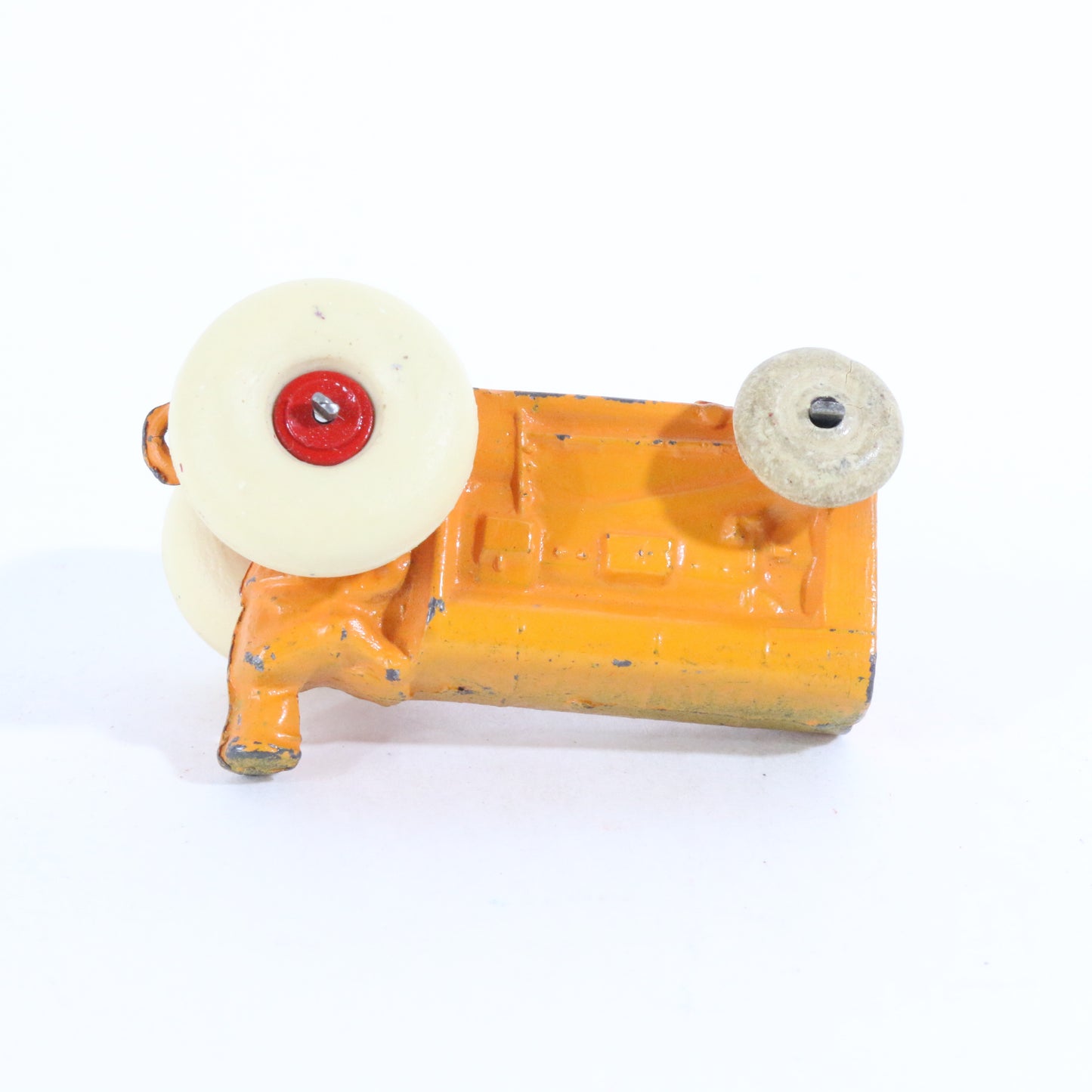 Vintage Orange Tractor w/ White Rubber Wheels 2.25"