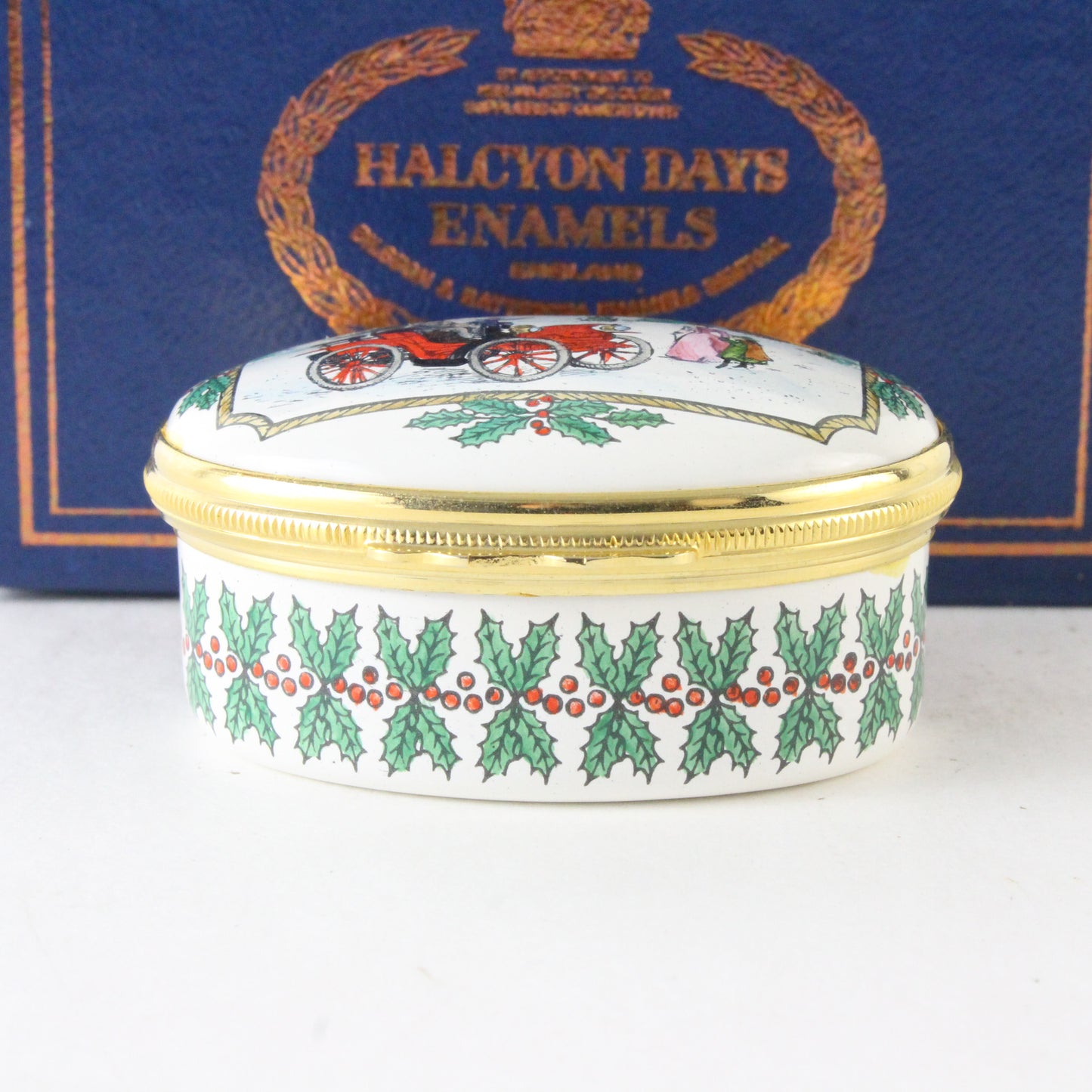 Halcyon Days Enamel Box Limited Edition 1981 Arriving With Christmas Tree