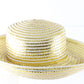 George Zamaul Couture Ladies Gold and White Pattern Hat 7 1/8 57cm
