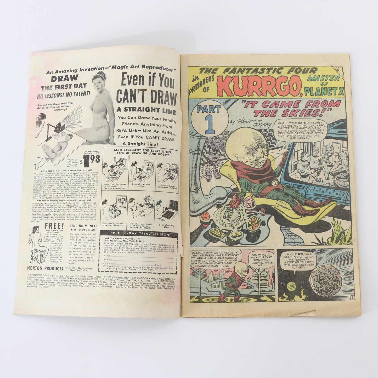 Fantastic Four #7 Prisoners Of Kurrgo Planet X Marvel Comics 12c Oct 1962