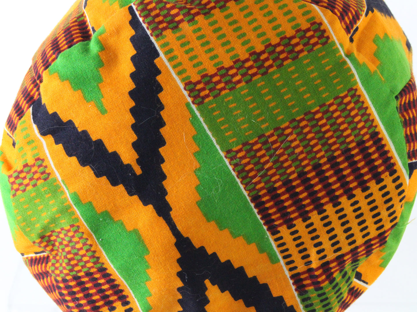 Mens Orange And Green Diamond Pattern African Cap MULTIPLE SIZES