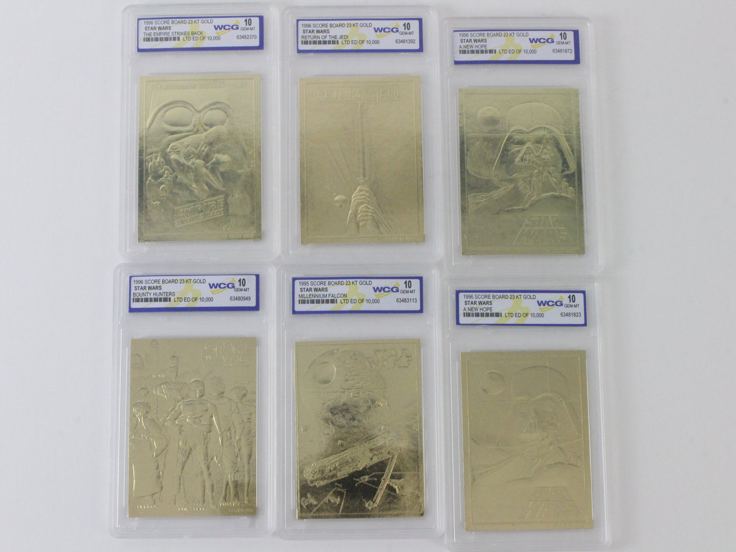 Lot Of 14 Star Wars Empire Strikes Back 23kt Gold Score Board Cards 1996 WCG 10