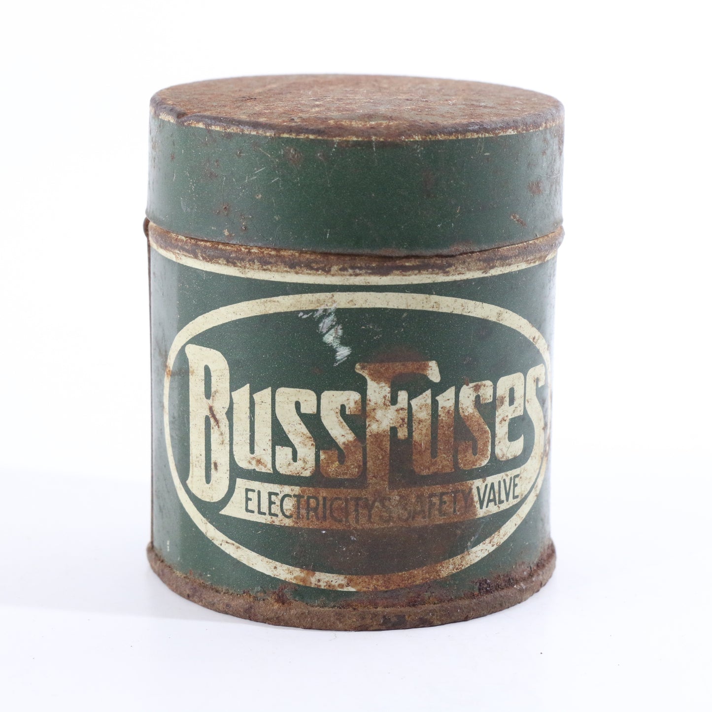 Bussfuses Bussmann One 10 Amp Vintage Metal Can Container & Spool Fuse Wire