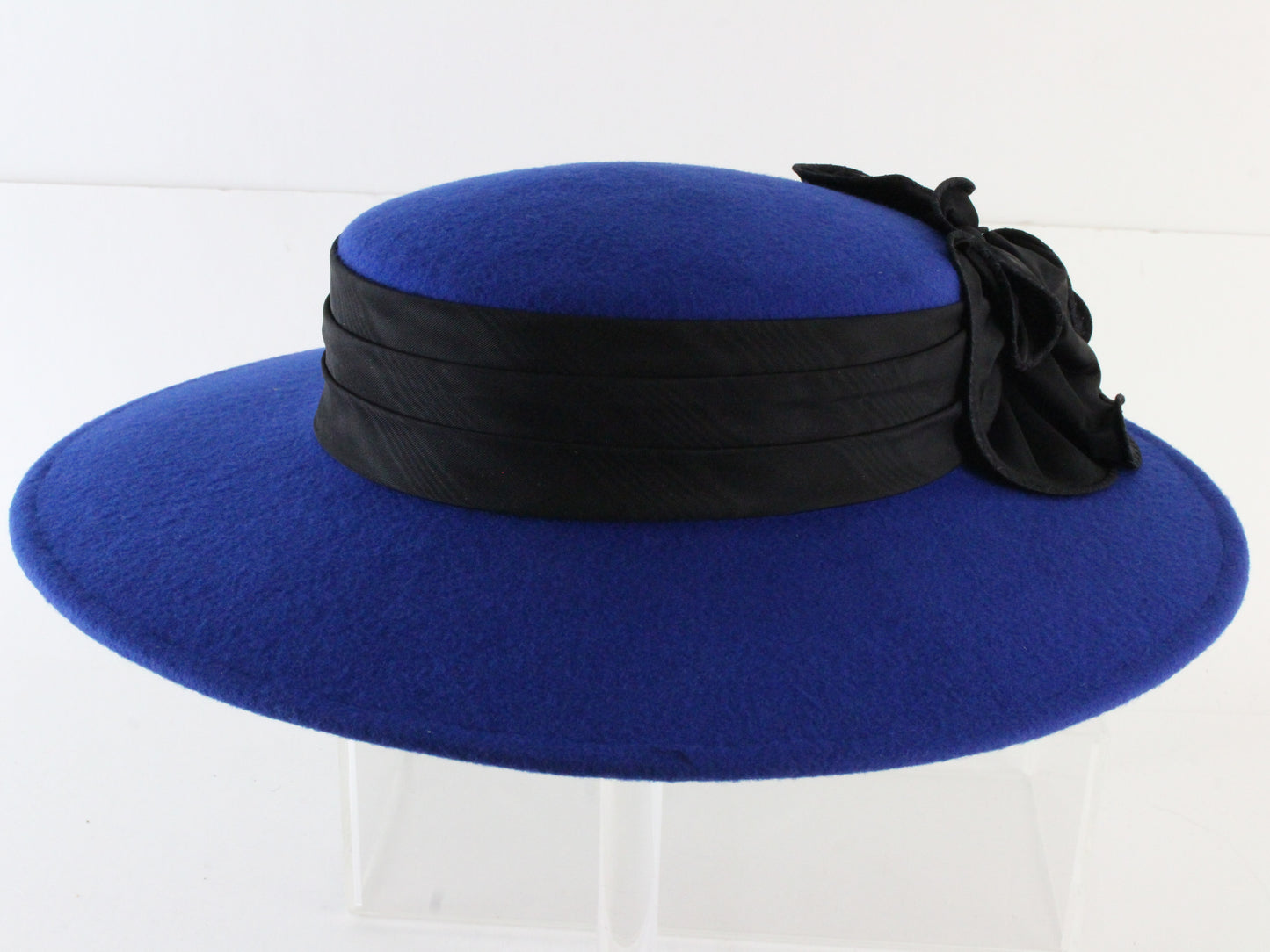 Sonni of California Ladies Boutique Royal Blue Wool Felt Hat 6 7/8 55cm