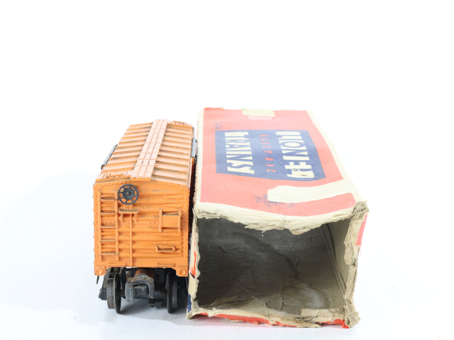 Lionel O Postwar 2454 Baby Ruth Pennsylvania PRR Orange Single Door Boxcar