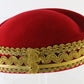 Sonni of California Ladies Couture Red Felt Hat W/ Gold Cord 6 7/8 55cm
