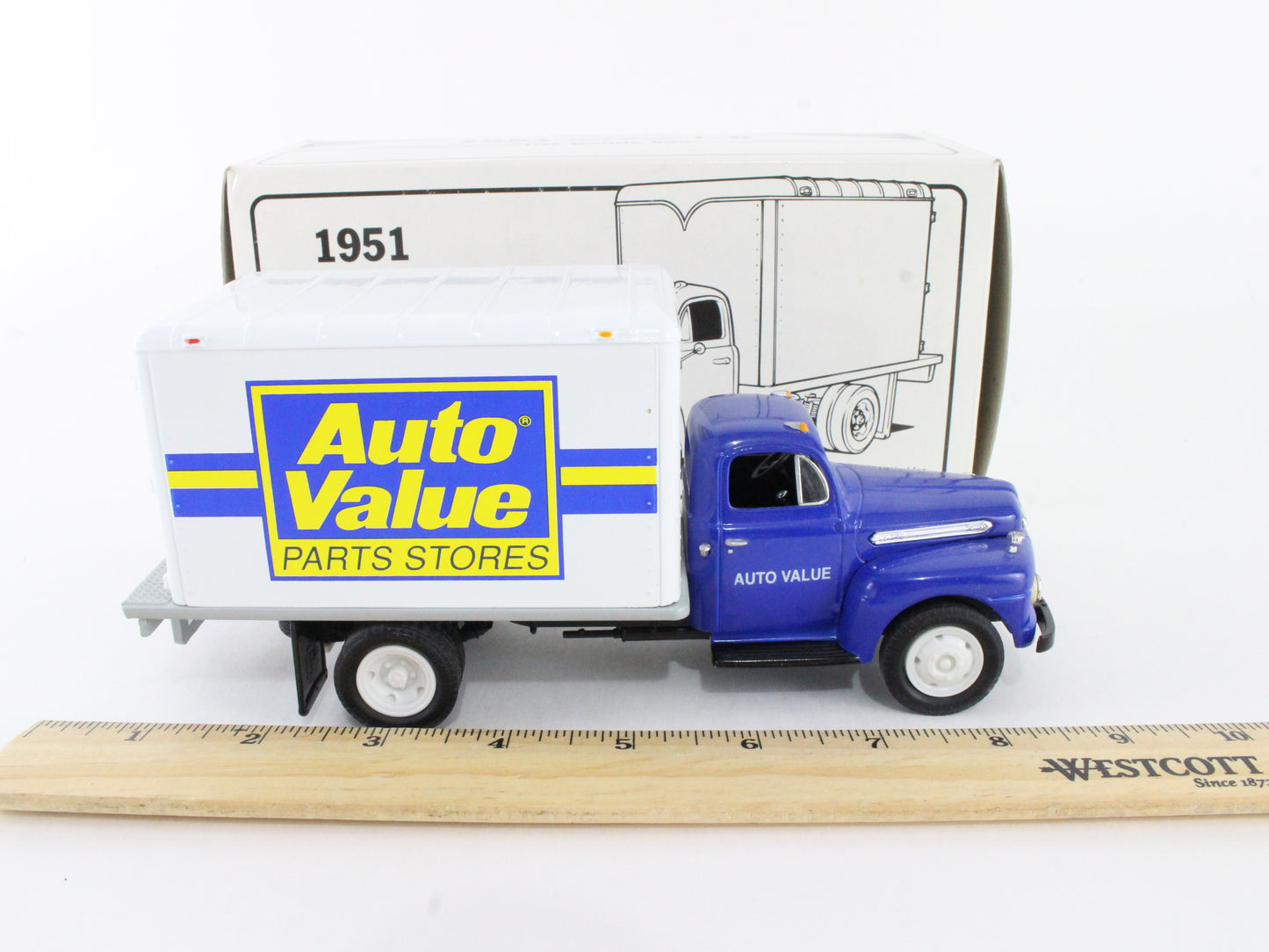 1951 Ford F-6 Dry Goods Van Auto Value Parts Stores First Gear 1:34 19-1003