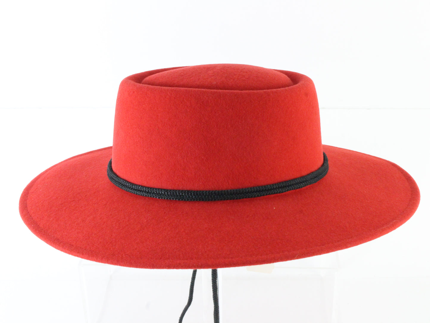 Sonni of California Ladies Red and Black Wool Felt Cowboy Hat W/ 7 56cm