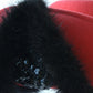 Ruth Kropveld Originals Ladies Red Fur Felt Hat W/ Sequins 7 1/8 57cm