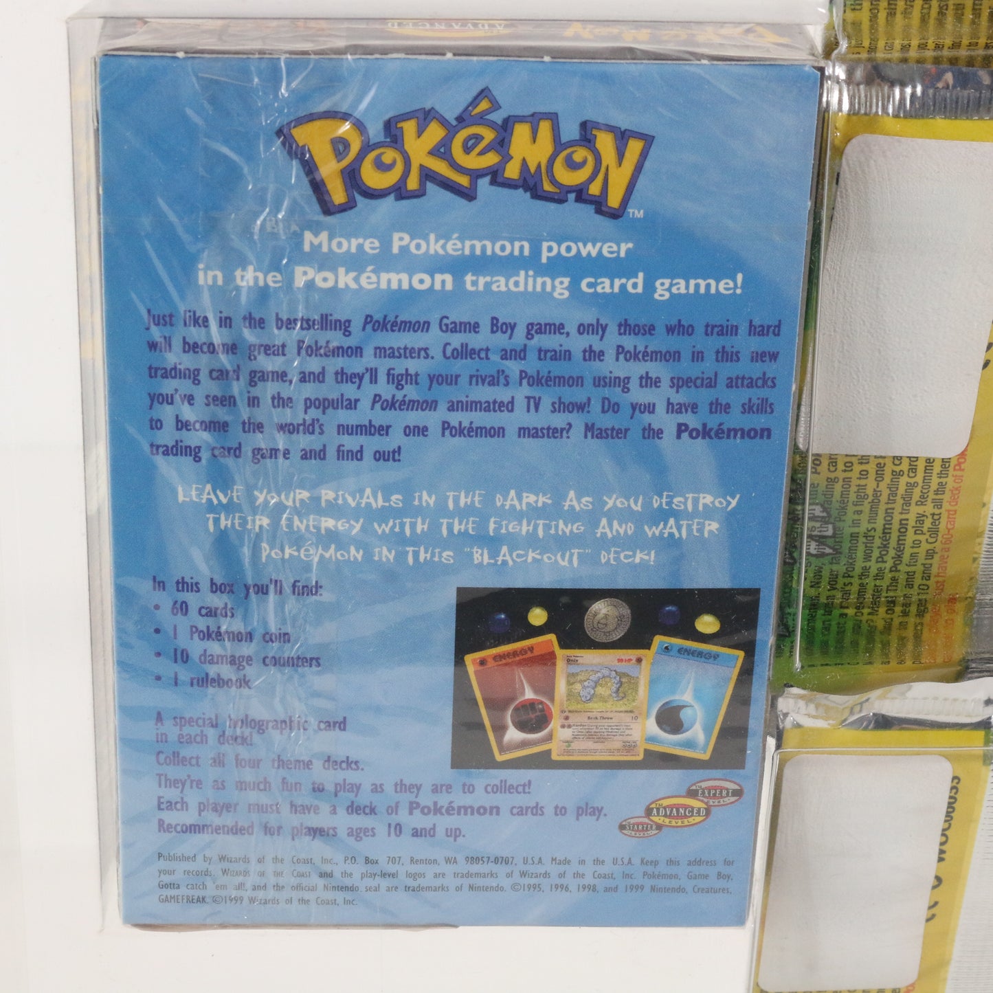 Pokemon Blackout Deck + Unlimited Boosters Sealed 4 Pack Costco TCG in 1999 Era