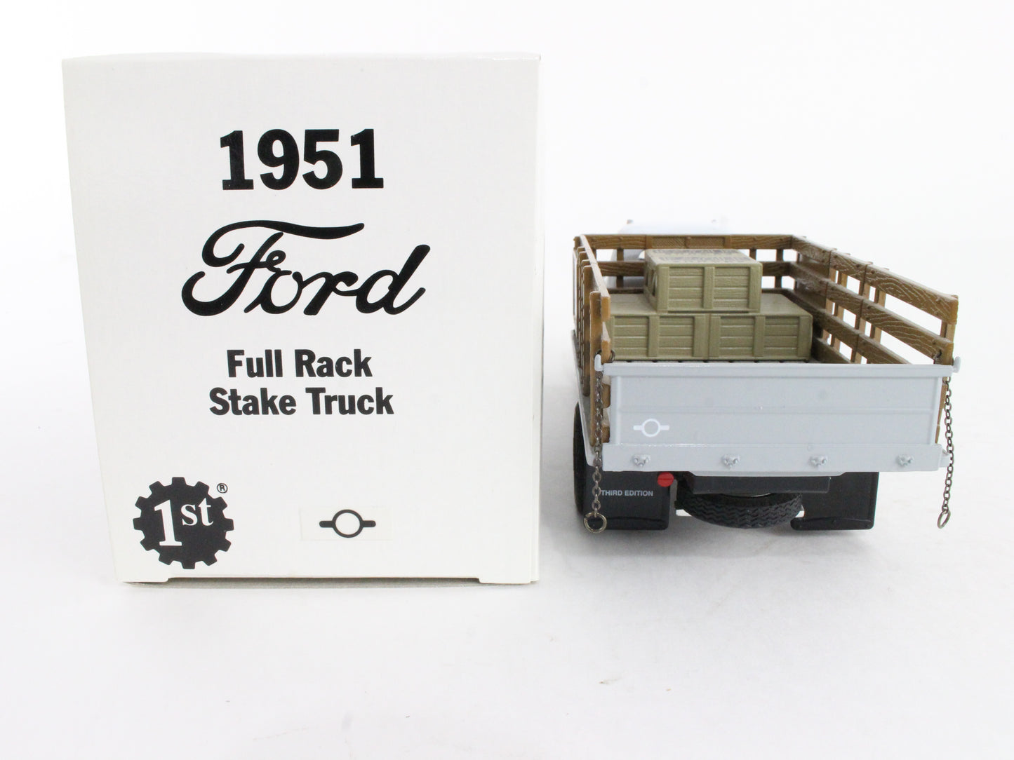 1951 Ford F-6 Full Rack Stake Truck Eagle Snacks First Gear 1:34 Model 19-1191