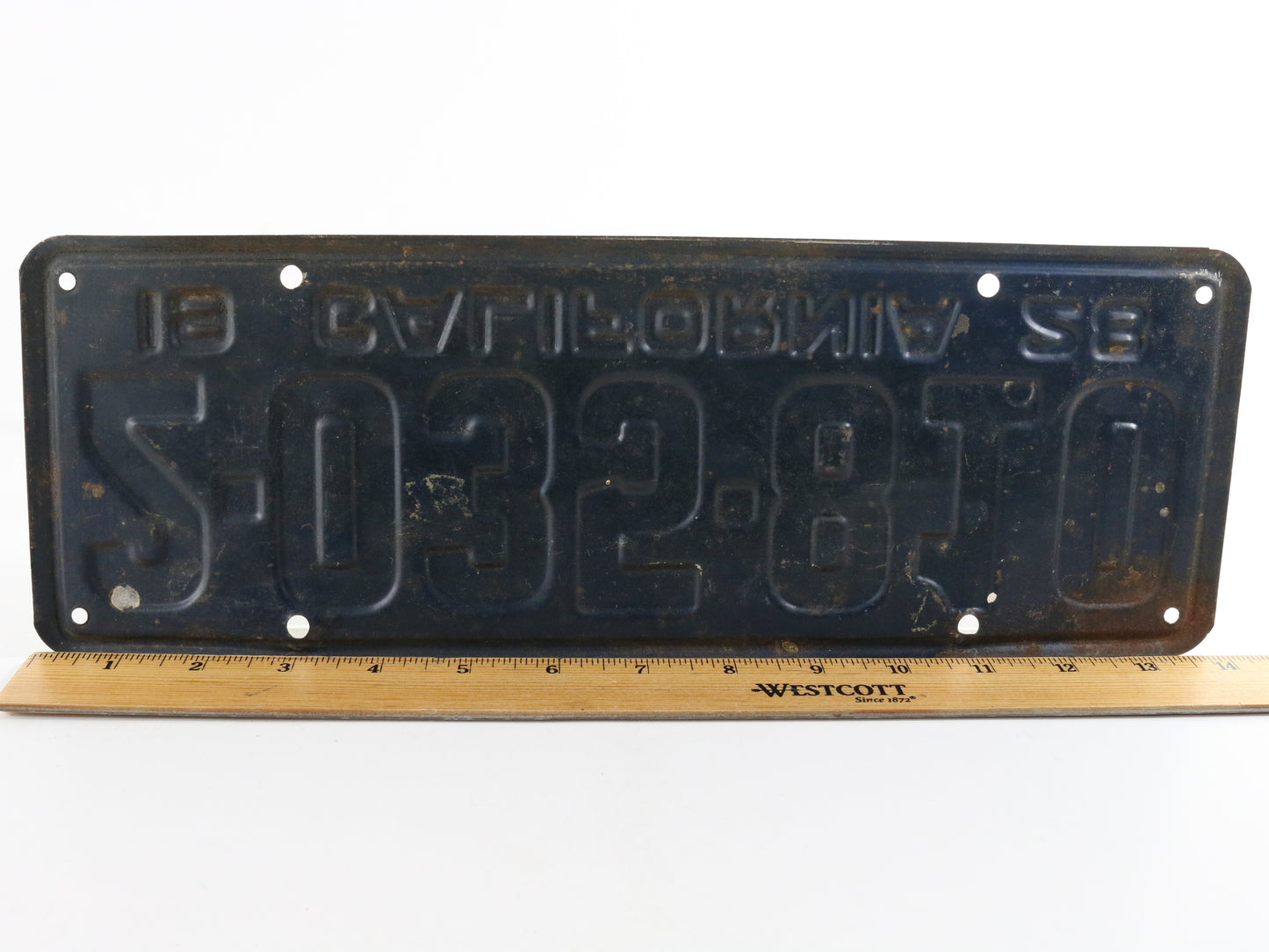 1928 California License Plate 2-035-810 Antique Metal Automobile