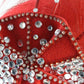 George Zamaul Ladies Boutique Red Felt Hat W/ Rhinestones 6 7/8 55cm