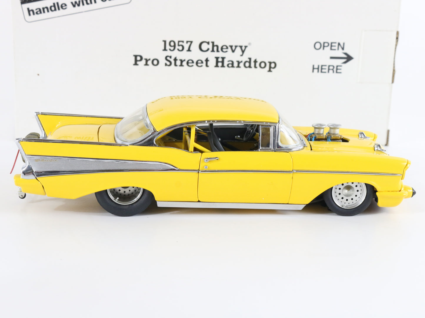 1957 Chevy Pro Street Hardtop Yellow Danbury Mint 1:24 Model Car