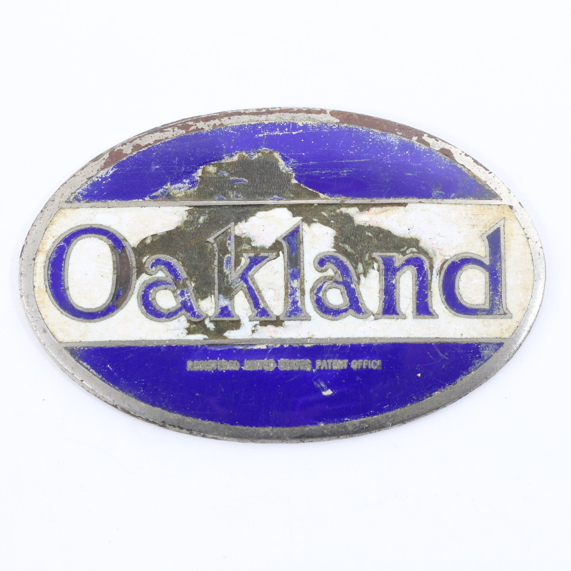 Oakland USA ANTIQUE Metal Automobile Emblem Badge