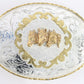 Vintage Silver & Gold Three Headed Metal Belt Buckle 4" Mexico