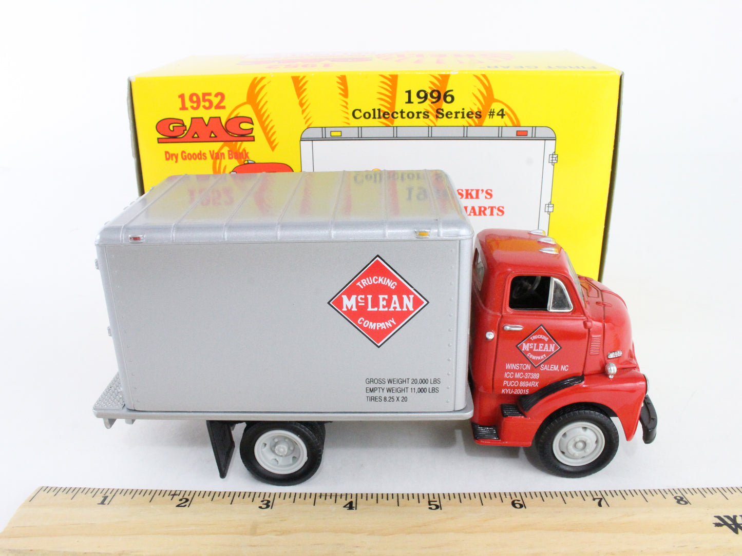 1952 GMC Dry Goods Van Bank Shell Orloski's Quik Marts First Gear 1:34 29-1981