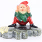 Vintage Red And Green Outfit W/ Beard Pixie On Connemara Marble Ireland 2.5 In