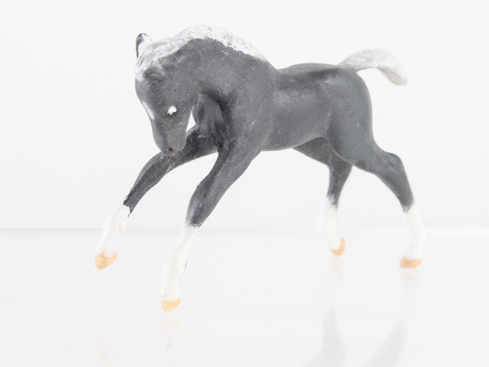 Custom Painted Scrambling Foal Gray And White Breyer #5613 Stablemates