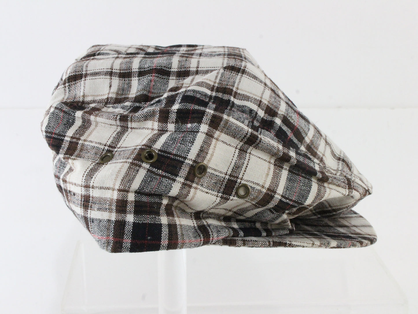 Lake of the Isles Mens Ivy Cap Mixed Plaid Pattern Newsboy Flat Hat Large L