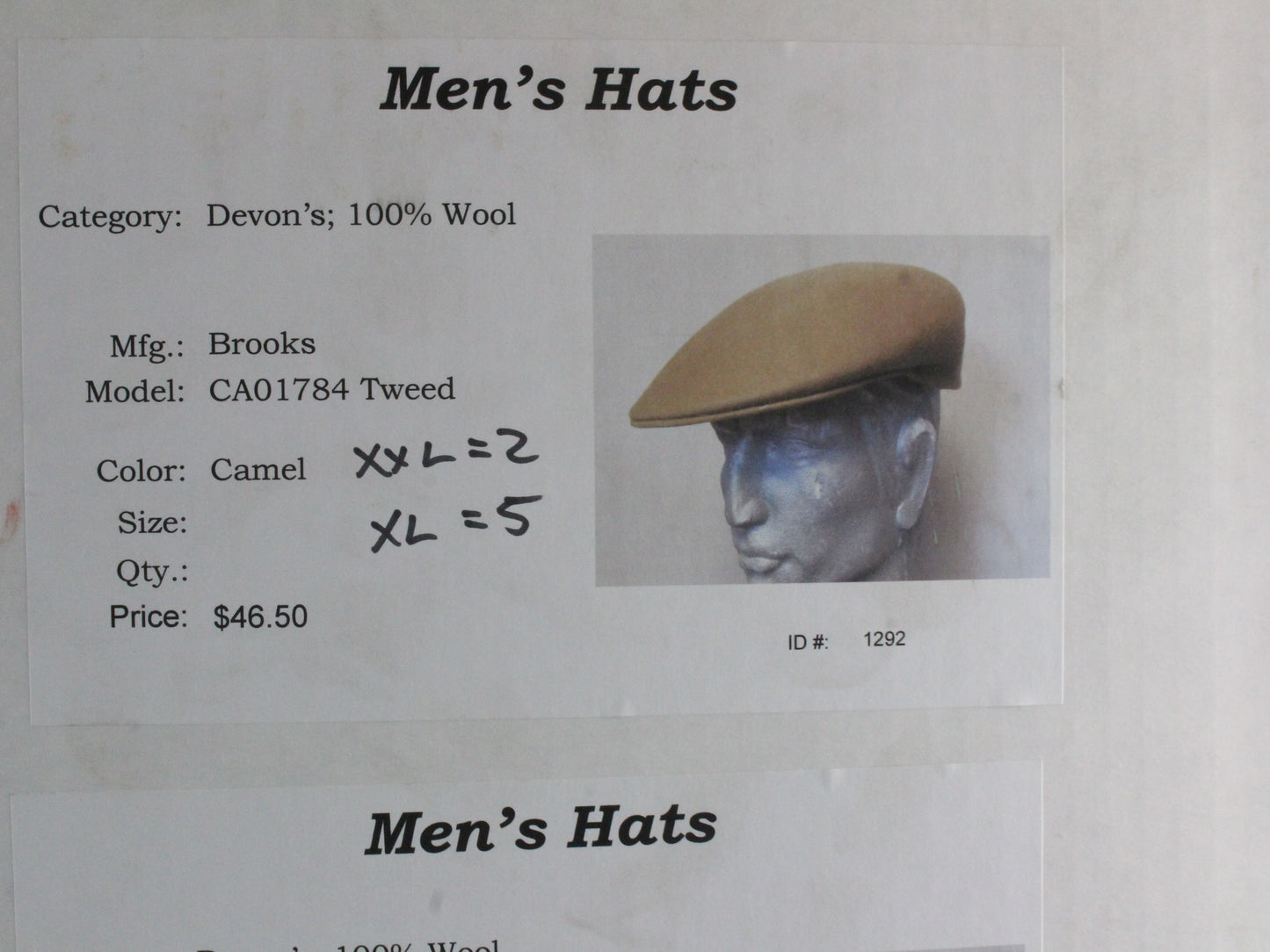 Newsboy Brooks Men Classic Camel Tan Wool Felt Ivy Cap MULTIPLE SIZES