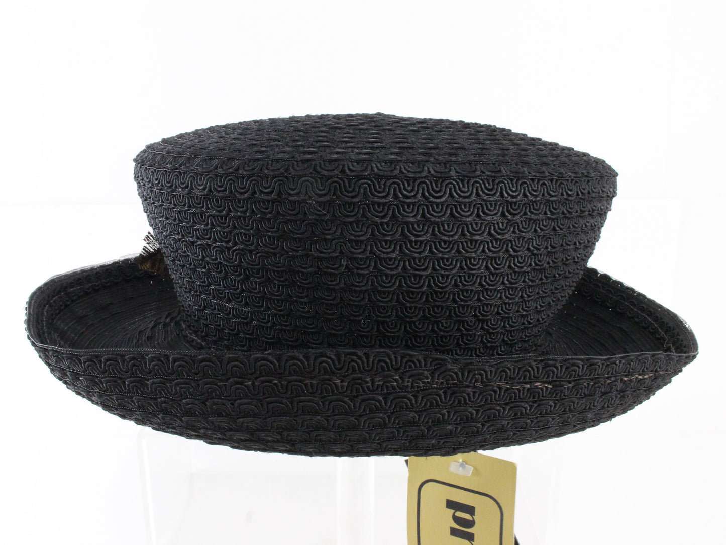 Finesse Creations Premier Ladies Boutique Black Hat W/ Gold Detail 6 7/8 55cm