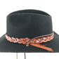 Fiesta Mens Classic Black Felt Western Style Hat W/ Brown Braided Band Xl
