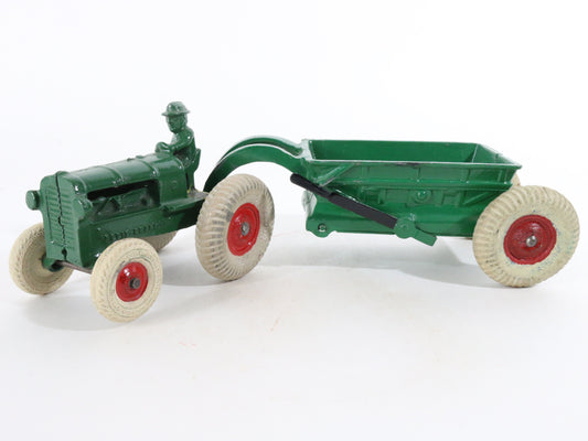 Vintage Green Allis Chalmers Tractor & Trailer w/ Balloon Wheels Arcade