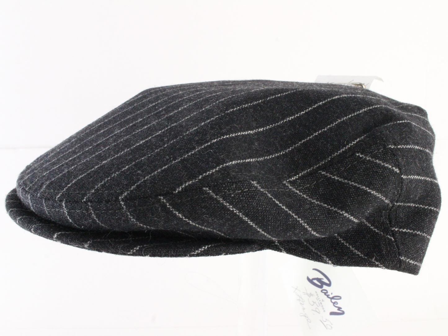 Bailey of Hollywood Mens Black Striped Wool Blend Ivy Cap XL